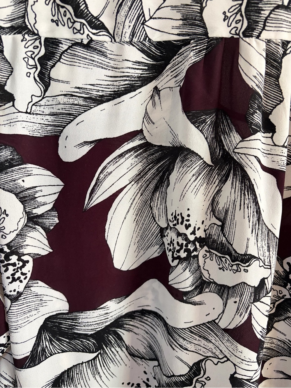Alfani Eggplant Purple and White Floral Surplice Blouse - size 16 - Picture 9 of 11